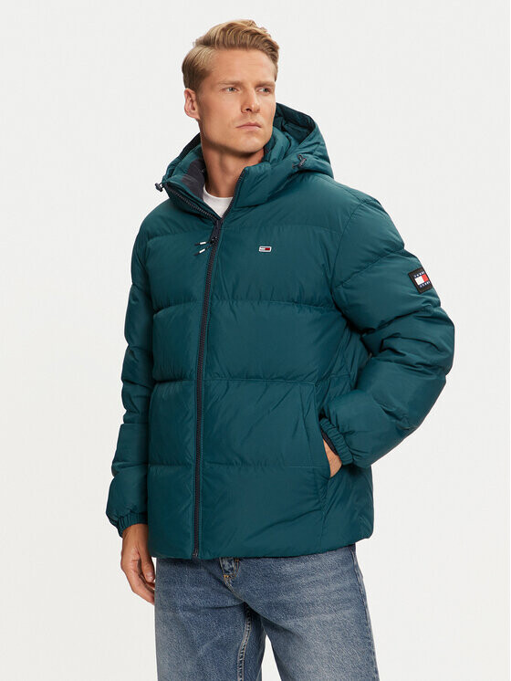 

Пуховик стандартного кроя Tommy Jeans, синий