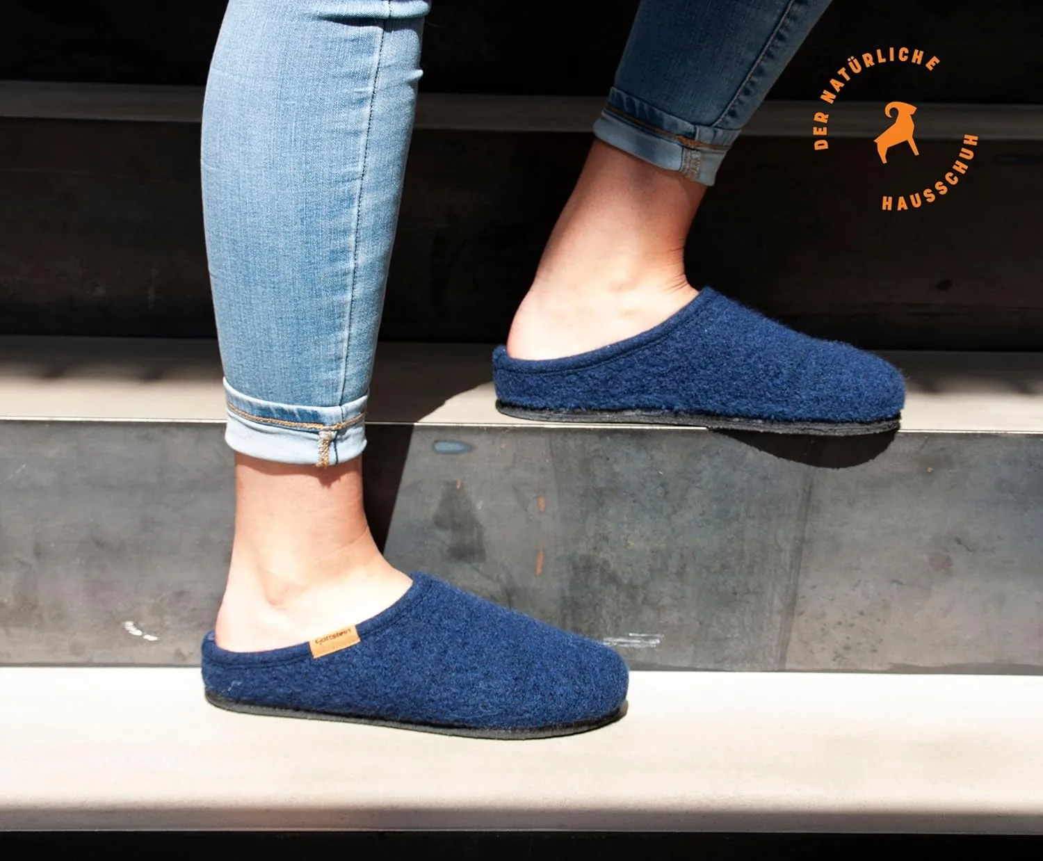 Войлочные тапочки Gottstein ALP-COMFORT-FE для мужчин и женщин, 100% натуральная шерсть, синий — фото 2