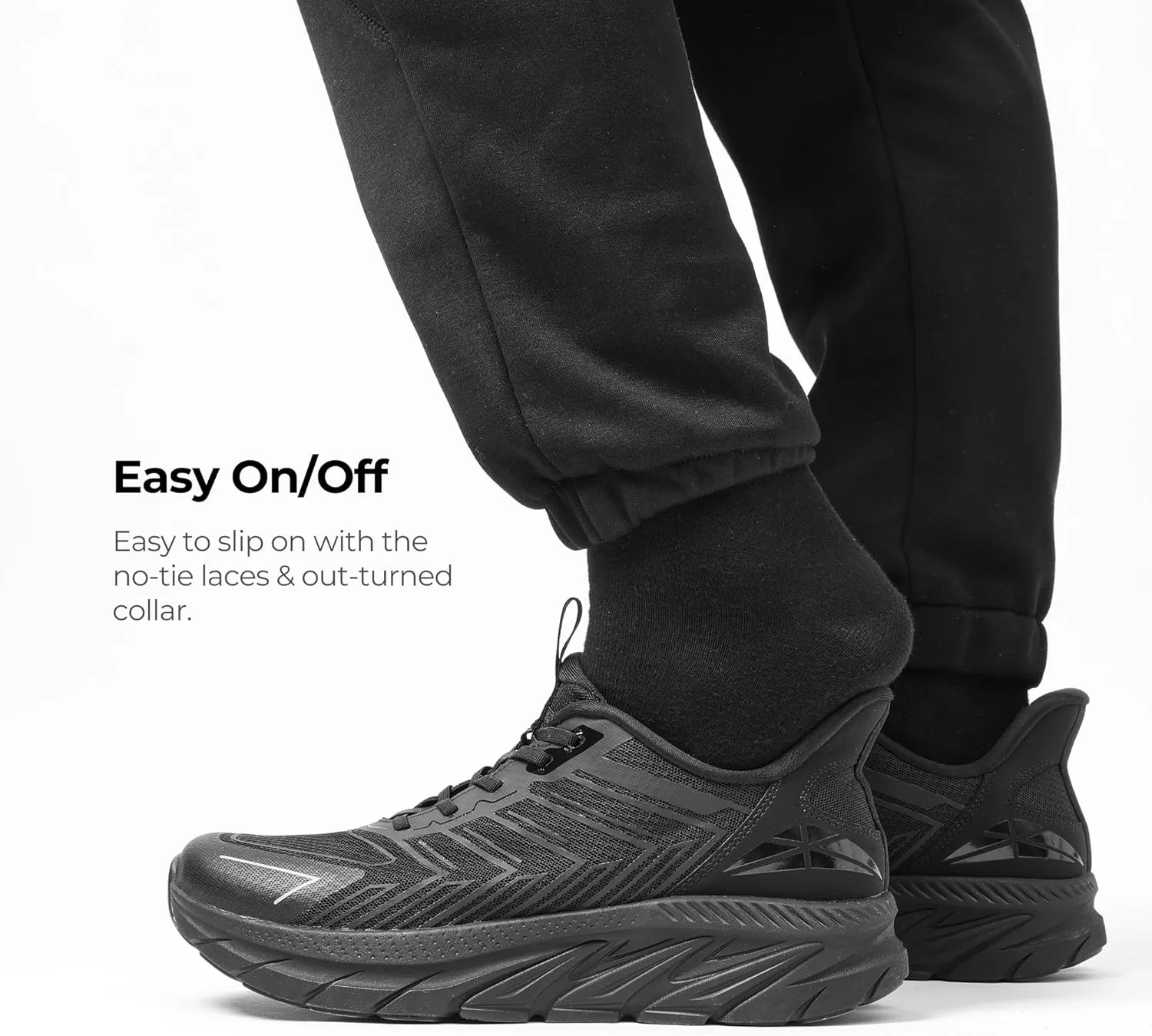 

Мужские кроссовки без шнурков для ходьбы, бега и тренировок, удобные, дышащие, противоскользящие, для фитнеса и кросс-тренинга, модные спортивные кеды ALLSWIFIT, черный