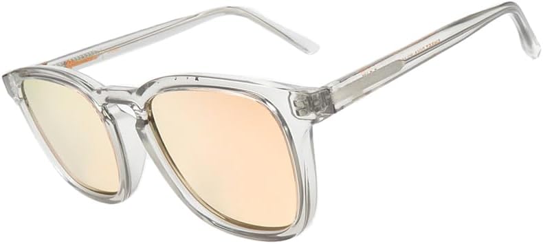 

Солнцезащитные очки унисекс в винтажном стиле, квадратная форма, защита UV400, поляризованные линзы, легкая и прочная оправа - ретро-стиль для мужчин и женщин Generic, Transparent Color