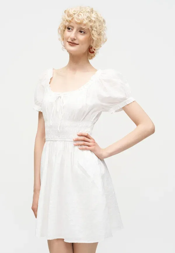 Платье-мини с завязками спереди Gap, fresh white, свежий белый — фото 4