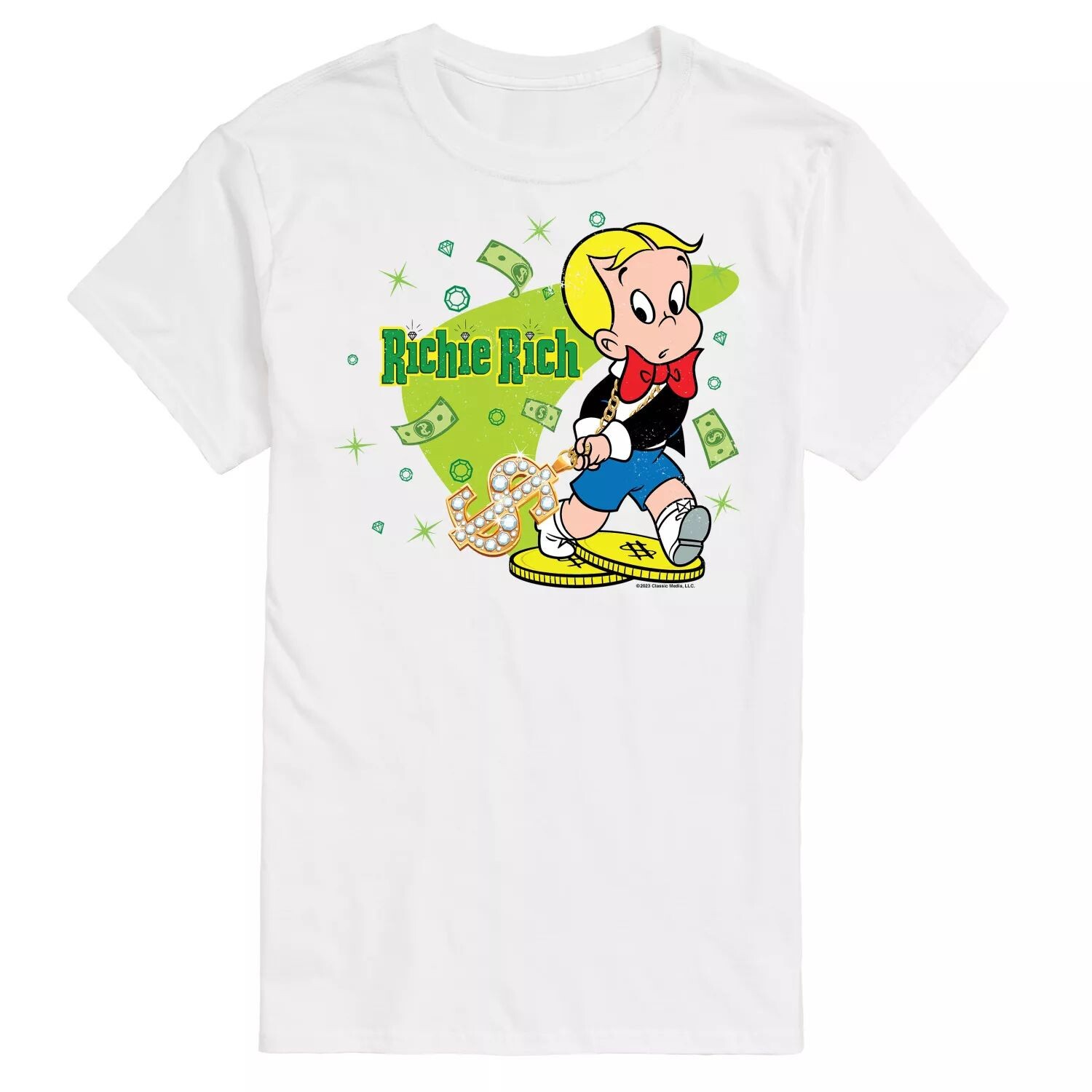 

Футболка с графическими рисунками Big & Tall Richie Rich Licensed Character, белый