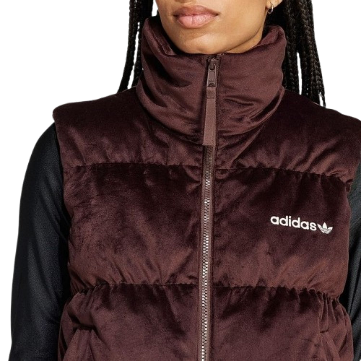 (WMNS) Бархатный жилет Adidas 'Brown' — фото 2