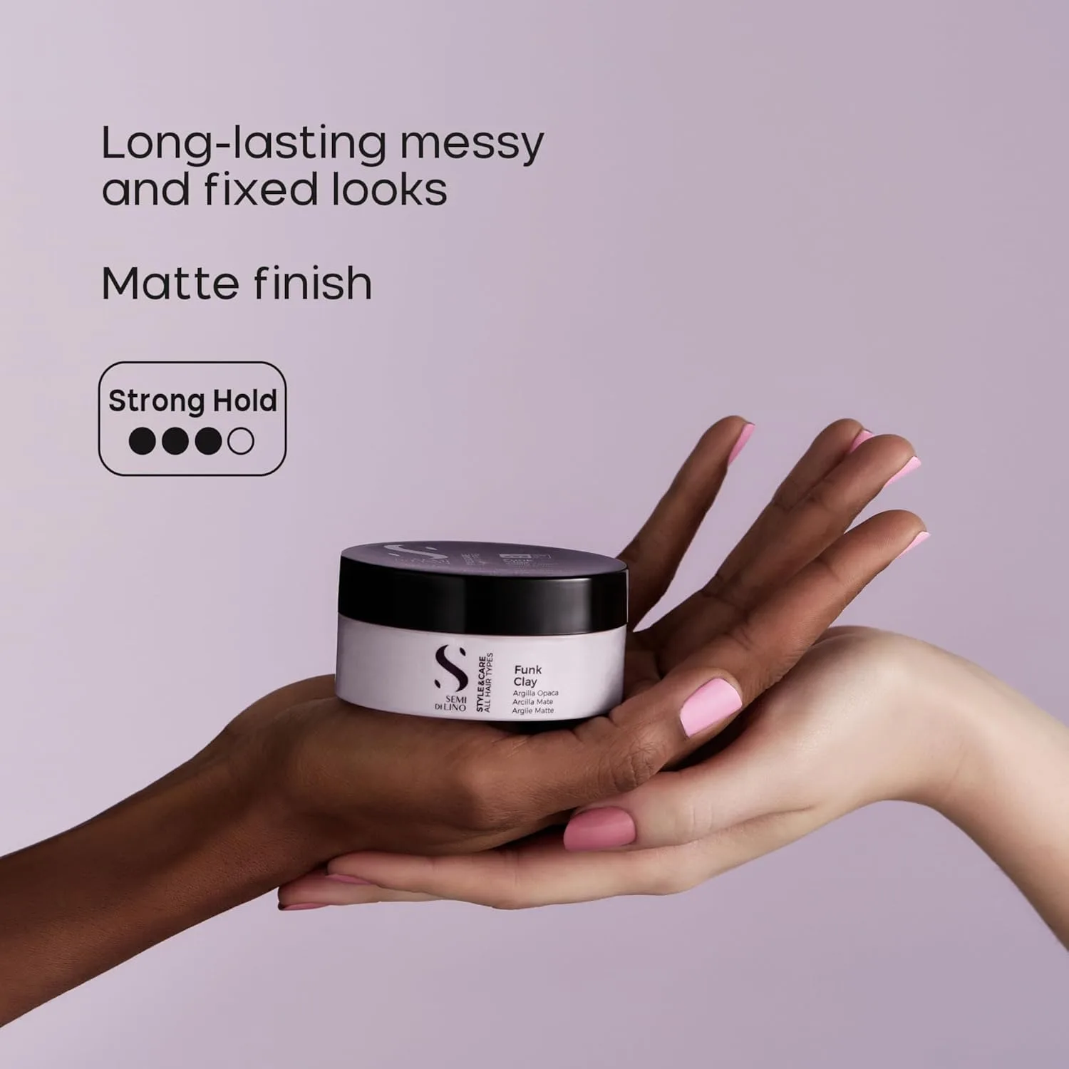 Alfaparf Milano Semi di Lino Style & Care Funk Clay - Сильная фиксация - Глиняная паста для укладки волос для всех типов волос (90 мл) — фото 3