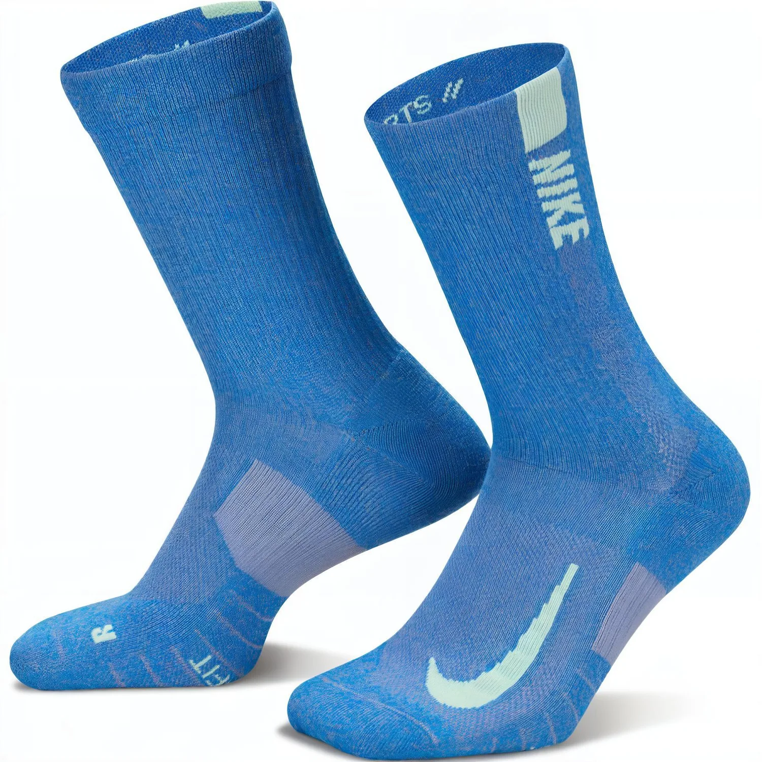 Носки до середины икры унисекс, набор из 2 пар Nike, 991 Transparent Blue/Gray Slate Blue/Vapor Green/Transparent Blue/Vapor Green