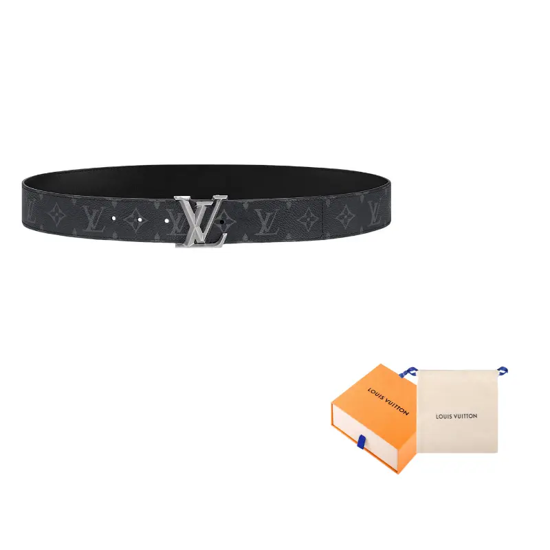 

LOUIS VUITTON Мужской кожаный ремень из коровьей кожи черный, Black