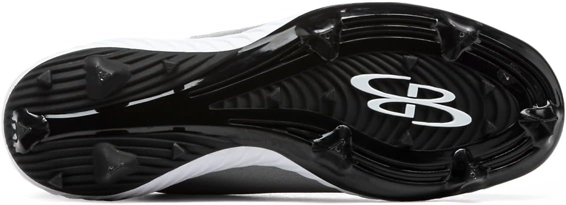 Мужские бутсы Boombah Raptor с формованными шипами - несколько вариантов цвета - разные размеры, белый/черный/серый — фото 2