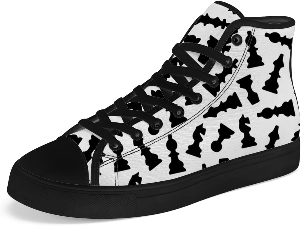 

Детские шахматные высокие кеды из парусины, высокие кроссовки на шнуровке, повседневная обувь Chebing, белый