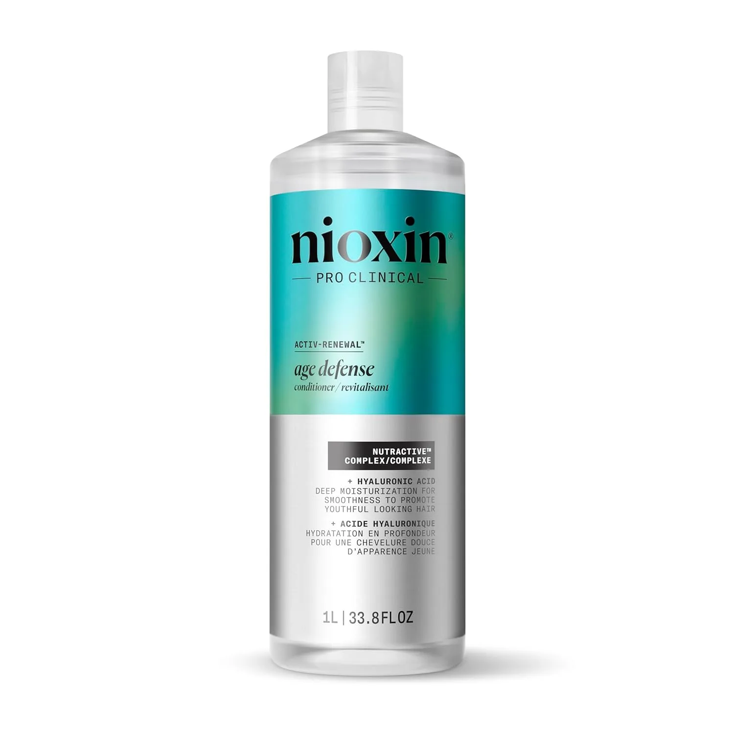 Кондиционер Nioxin Age Defense для стареющих волос, укрепляющий и увлажняющий с гиалуроновой кислотой, против ломкости, без парабенов, сульфатов и силиконов, для ежедневного использования 1000 мл (.)