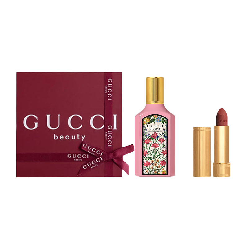 

Духи eau de parfum edp с ароматом грушевого цвета, жасмина и пот-пурри GUCCI, Two-Piece Set: Dreamy Gardenia Fragrance Type Women's Perfume 50ml+Velvet Mist Lipstick #217