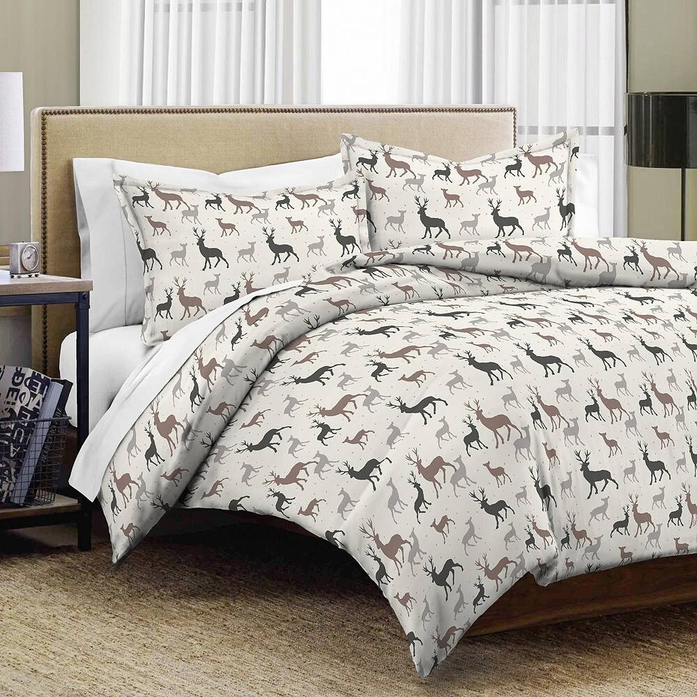 

Осенний фланелевой пододеяльник Pointehaven с оленем, цвет Autumn Deer