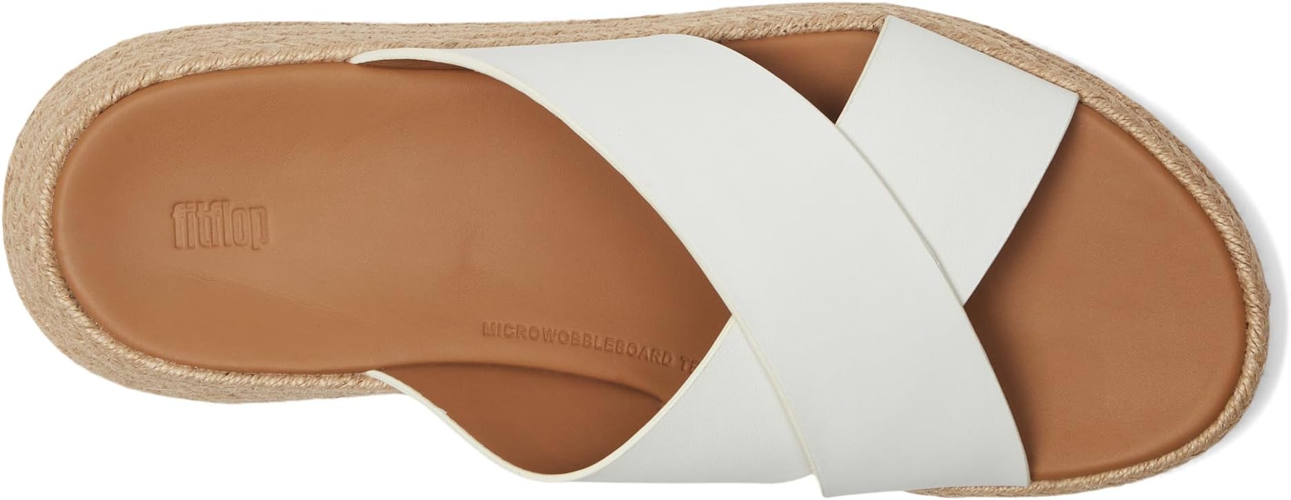 Сандалии FitFlop Women's F-Mode Espadrille Leather Flatform Cross Slides, Urban White — фото 2