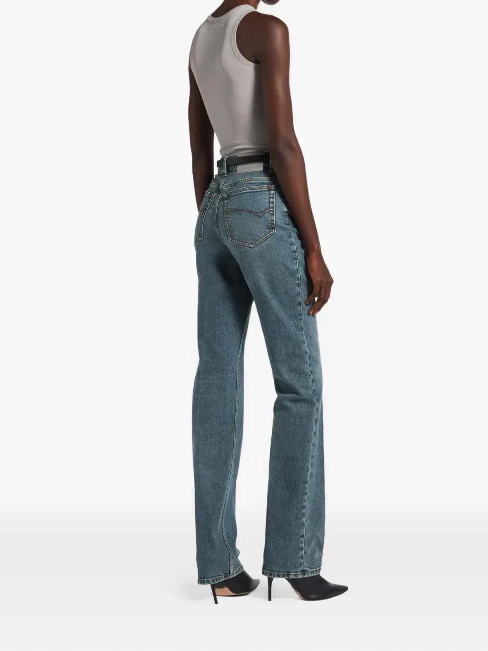Джинсы с проглаженными стрелками BALENCIAGA, синий — фото 2