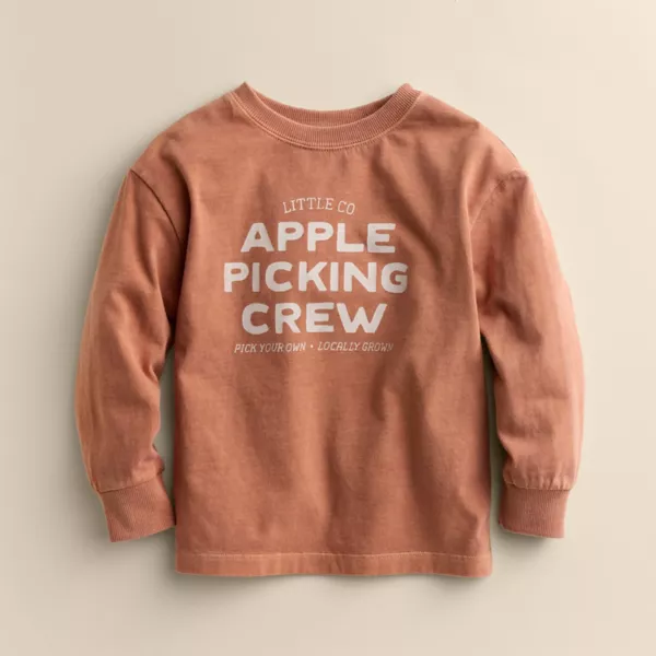 

Детская футболка с принтом скейтера для малышей Little Co. By Lauren Conrad, цвет apple picking crew tan