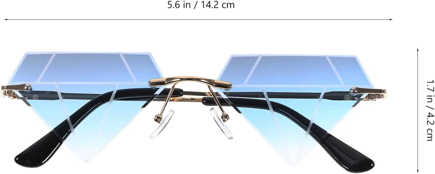 

Солнцезащитные очки VALICLUD в форме треугольника и ромба для женщин и мужчин, винтажные, без оправы, в стиле ретро, ​​для рейв-вечеринок и Хэллоуина, Blue