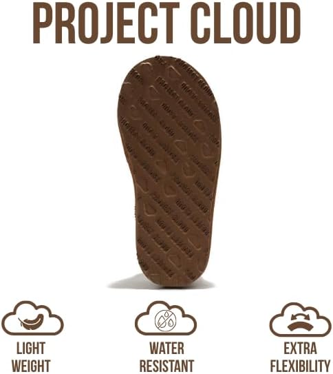 Детские тапочки Project Cloud из 100 натуральной кожи и австралийской овчины- мягкие, с эффектом памяти, нескользящие, пушистые. Обувь для девочек и мальчиков, детская обувь унисекс, Chestnut — фото 4
