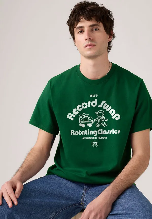 Футболка свободного кроя с принтом Levi'S, Record Swap Green — фото 3