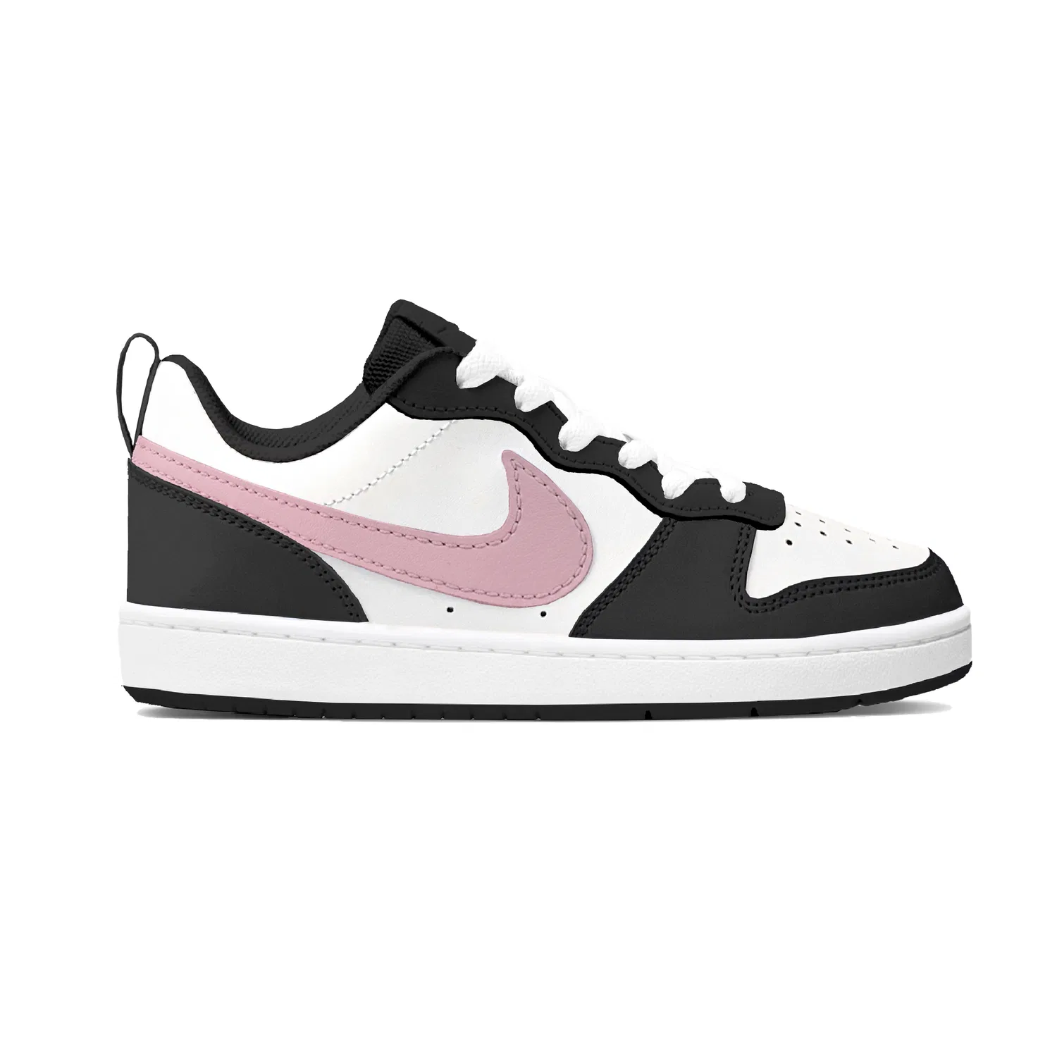 Кроссовки для скейтбординга Court Borough Black Pink Pudding Leather Low top Kids', детские, черные, розовые Nike — фото 4