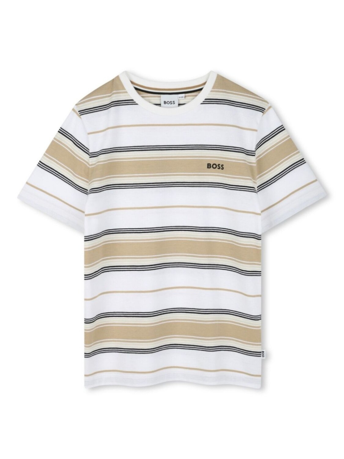 

BOSS Kidswear полосатая футболка с логотипом, нейтральный