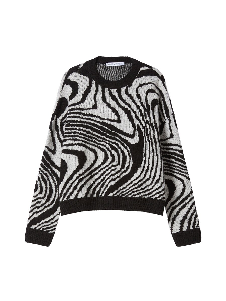 

Тонкий вязаный свитер Bershka Sweater, черный