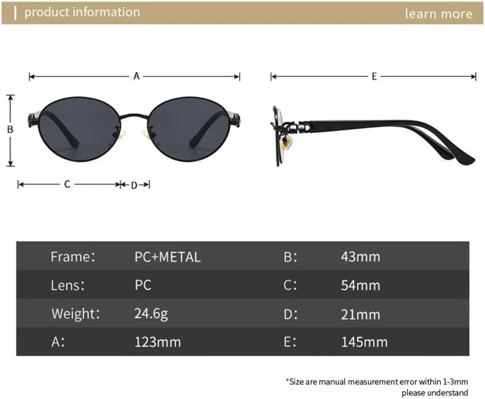

Овальные солнцезащитные очки для мужчин и женщин в стиле панк, градиентные, ретро, ​​металлические, для вождения, защита от ультрафиолета UV400 HDUBFY, 5