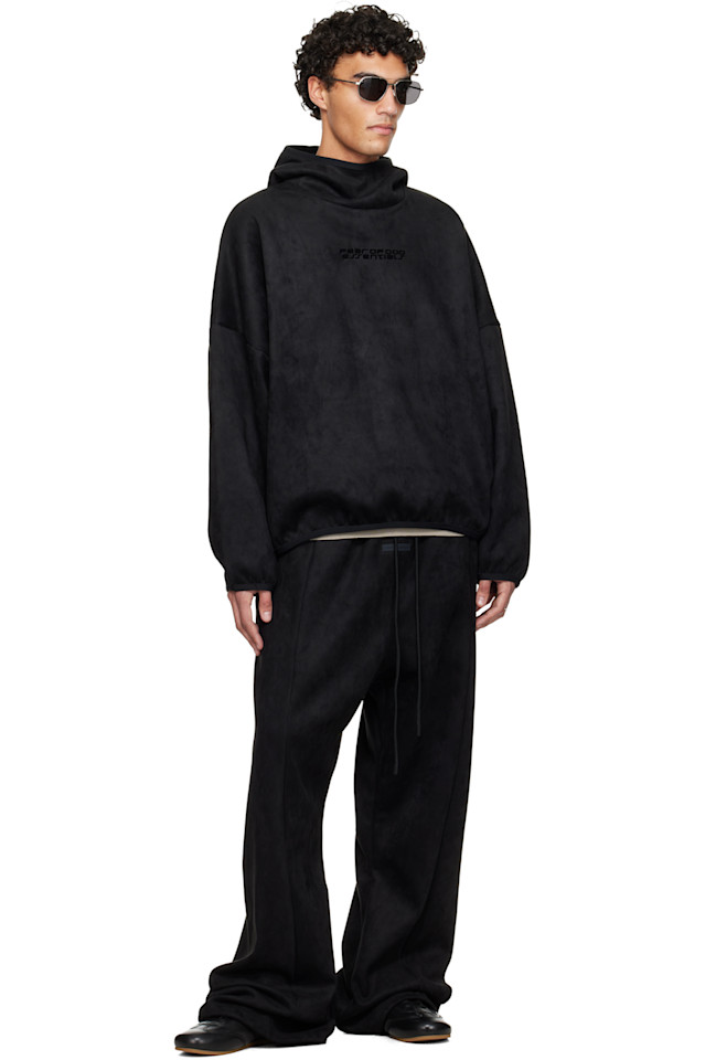 Fear Of God Essentials Черная праздничная толстовка из искусственной замши в современном стиле — фото 4