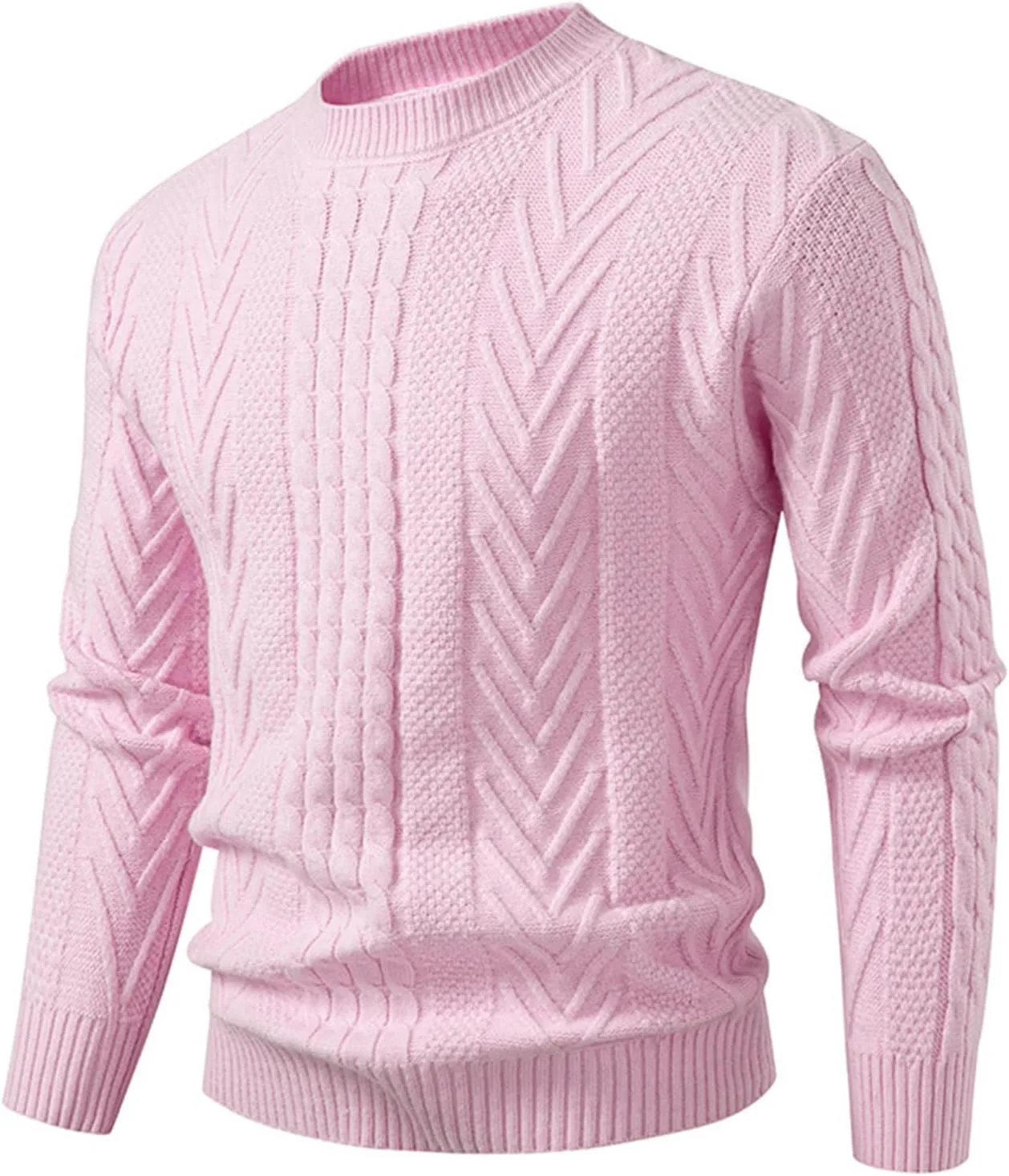 

Мужской свитер с воротником-гольф, Casual, Slim Fit, кабельная вязка, теплый, длинный рукав, зимний