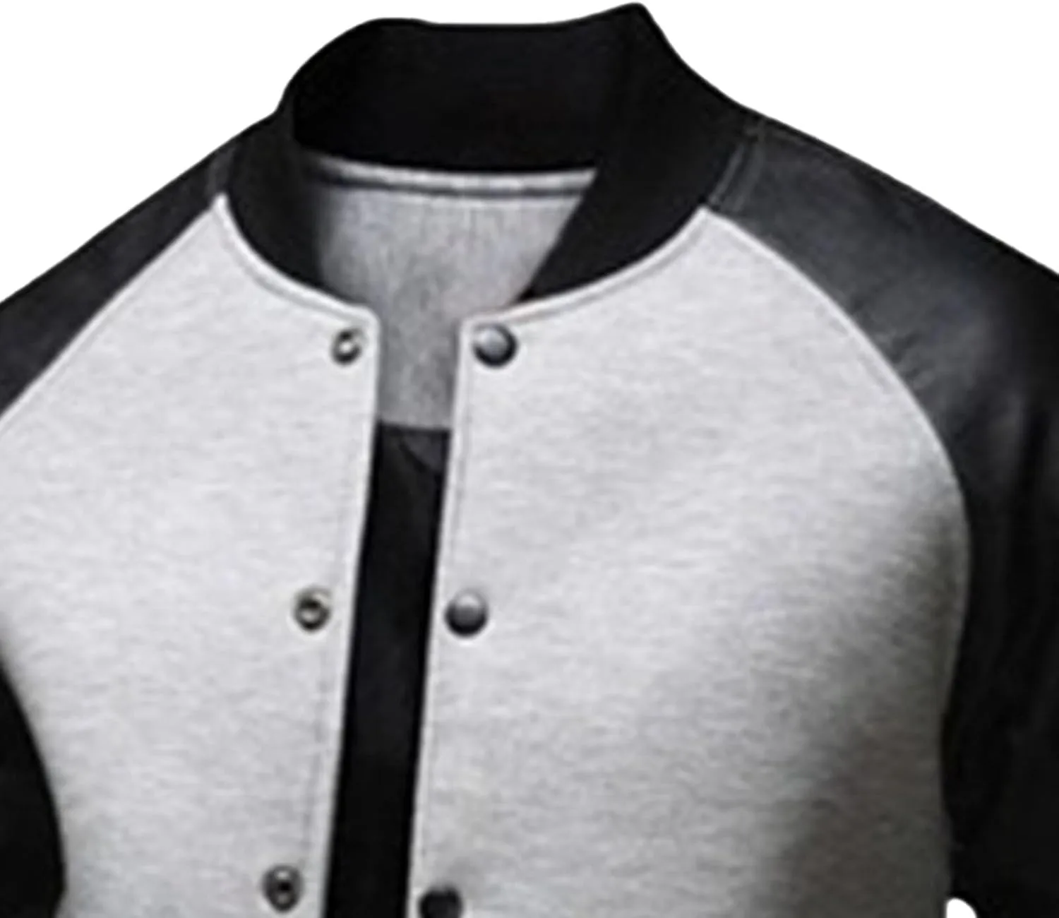 Мужская куртка в стиле Varsity, модная, приталенного кроя, бомбер, повседневная, бейсбольная, легкая куртка Generic, серый — фото 4