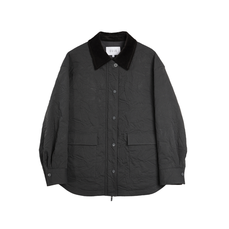 

Пуховик женский Lapel Moderate Puffer Shirt Jacket ELLE, темно-серый