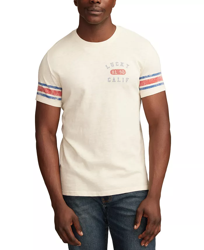 

Мужская спортивная футболка с коротким рукавом и логотипом Lucky Brand, коричневый