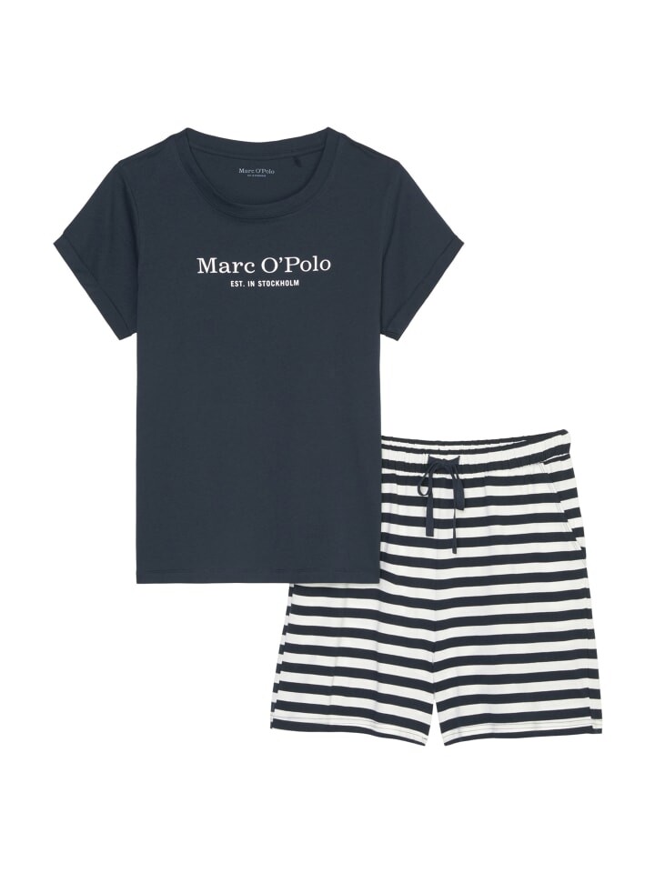 

Пижама Marc O´Polo Bodywear Organic Cotton, цвет dark navy/dark navy stripe