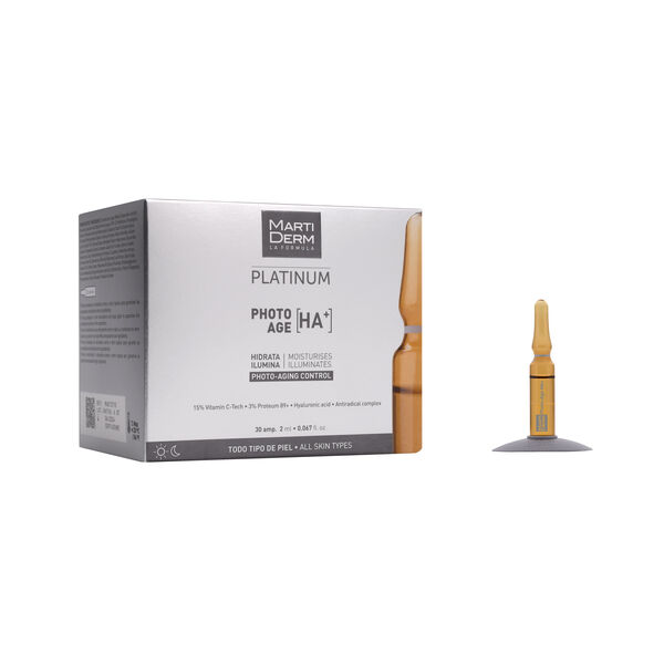 Сыворотка MartiDerm — Увлажняющая и осветляющая для лица в ампулах, /1 упаковка. Platinum photo ahe ha+, 2 мл — фото 3