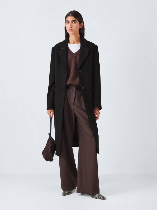 

Однобортное пальто из шерстяной смеси John Lewis, Black