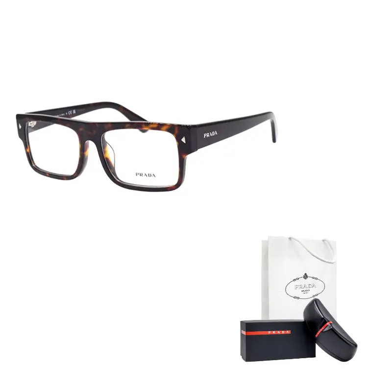 

PRADA Прямоугольная оправа для очков мужская черепаховая, Tortoiseshell