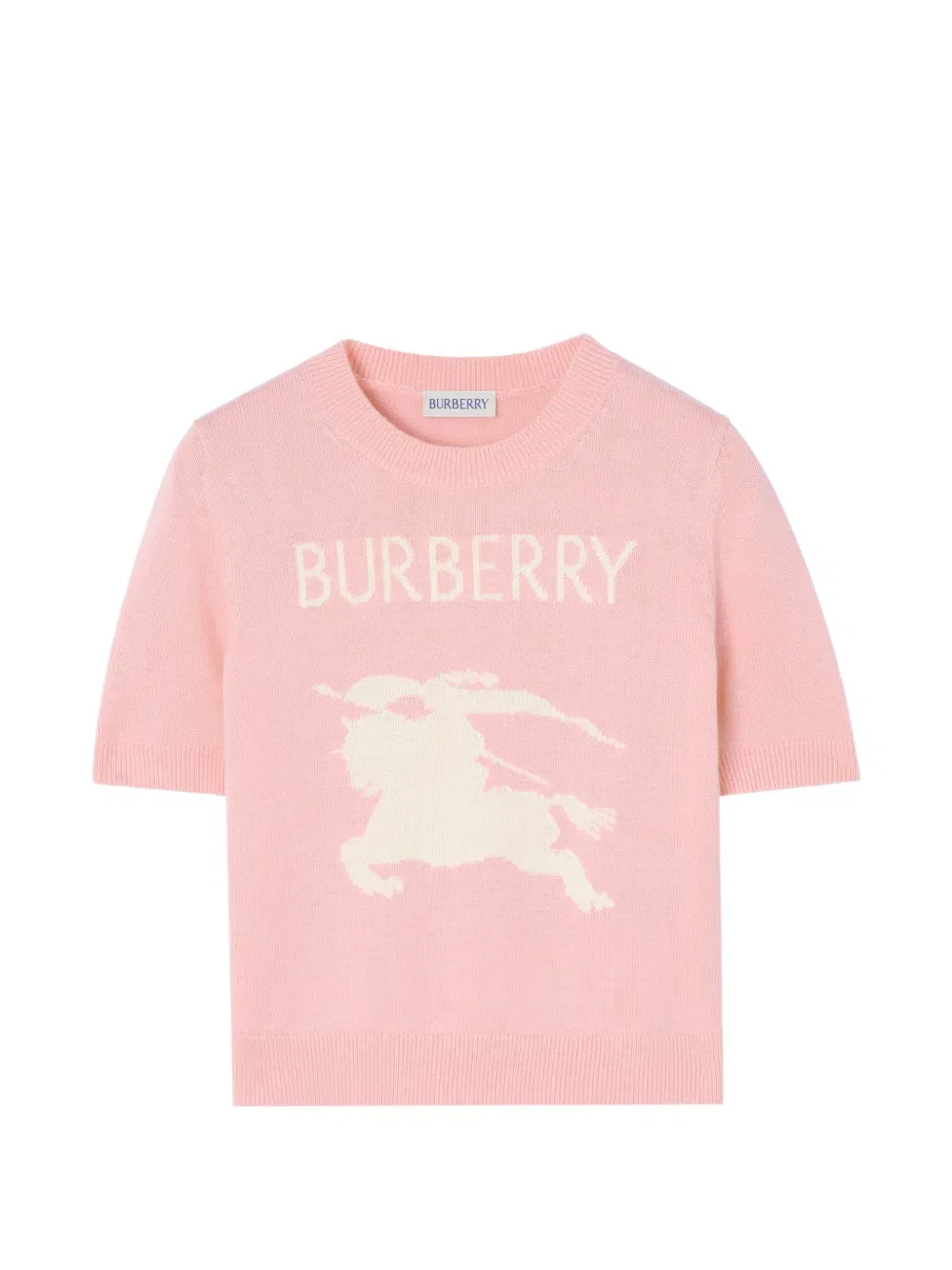 Рыцарский топ из хлопковой шерсти Burberry Kids, розовый