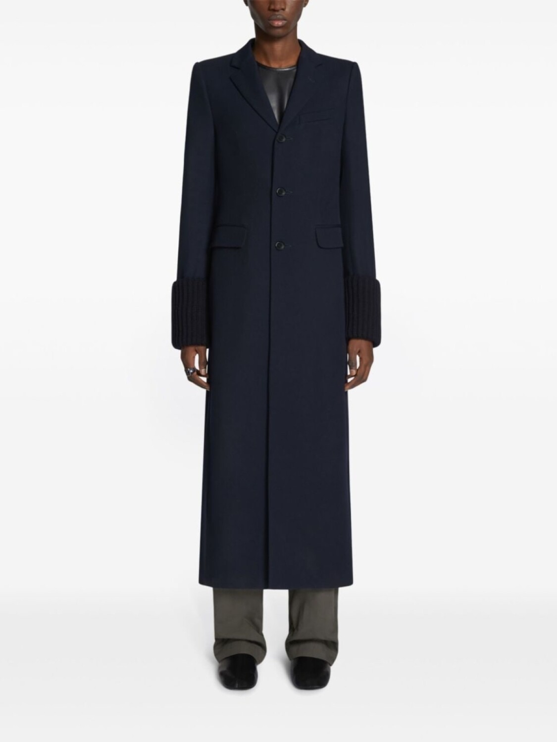 

DRIES VAN NOTEN пальто с потайной застежкой, синий