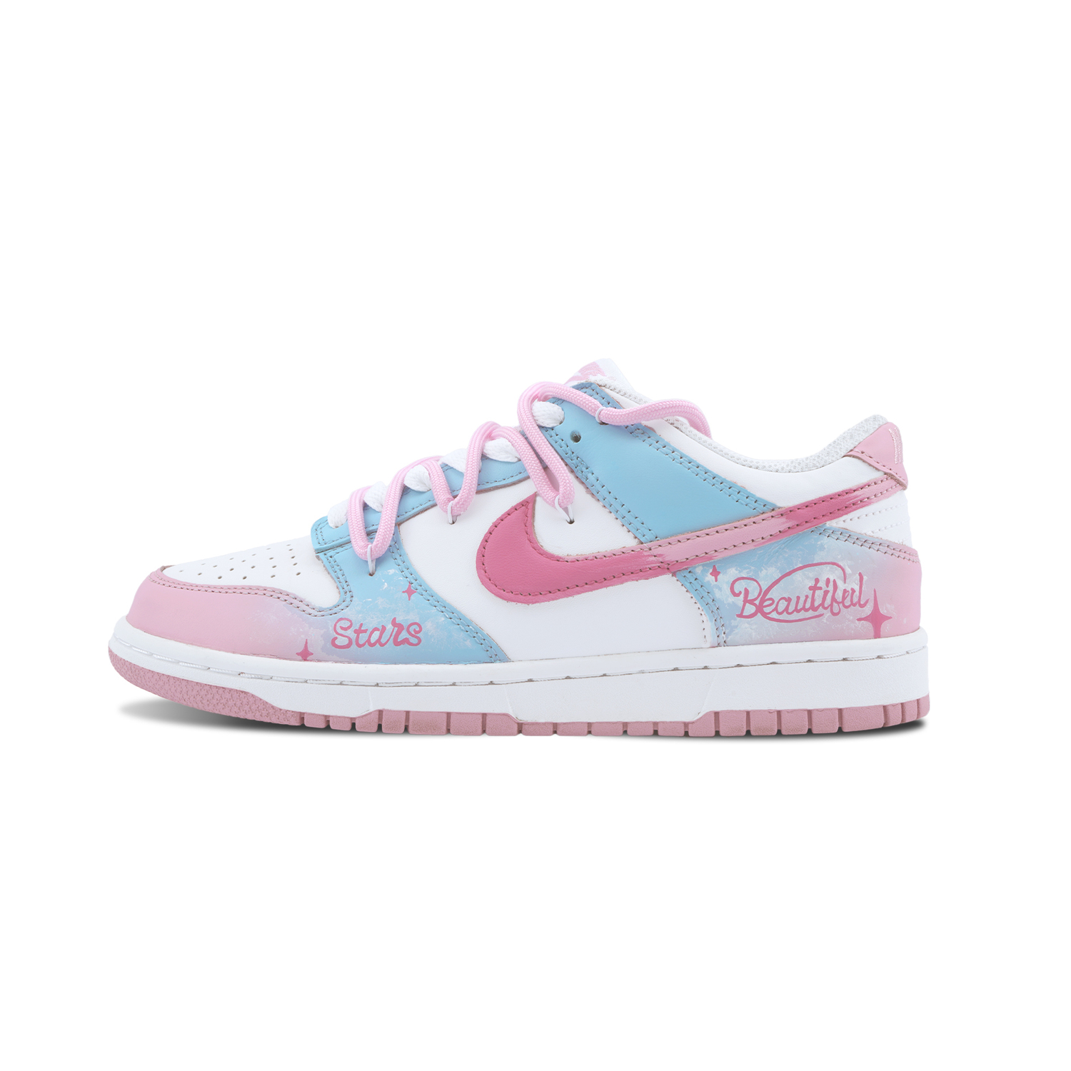 Nike Кроссовки для скейтбординга dunk dreamy starry низкие детские устойчивые к истиранию pink blue unisex — фото 4