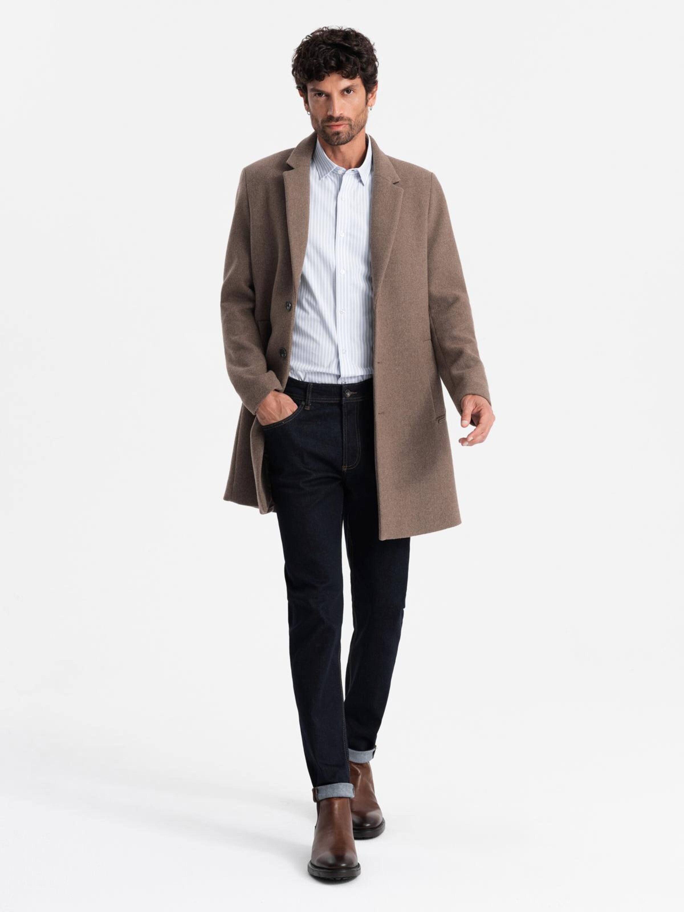 

Ombre Межсезонное пальто 'OM-COWC-0114' в цвете Chocolate