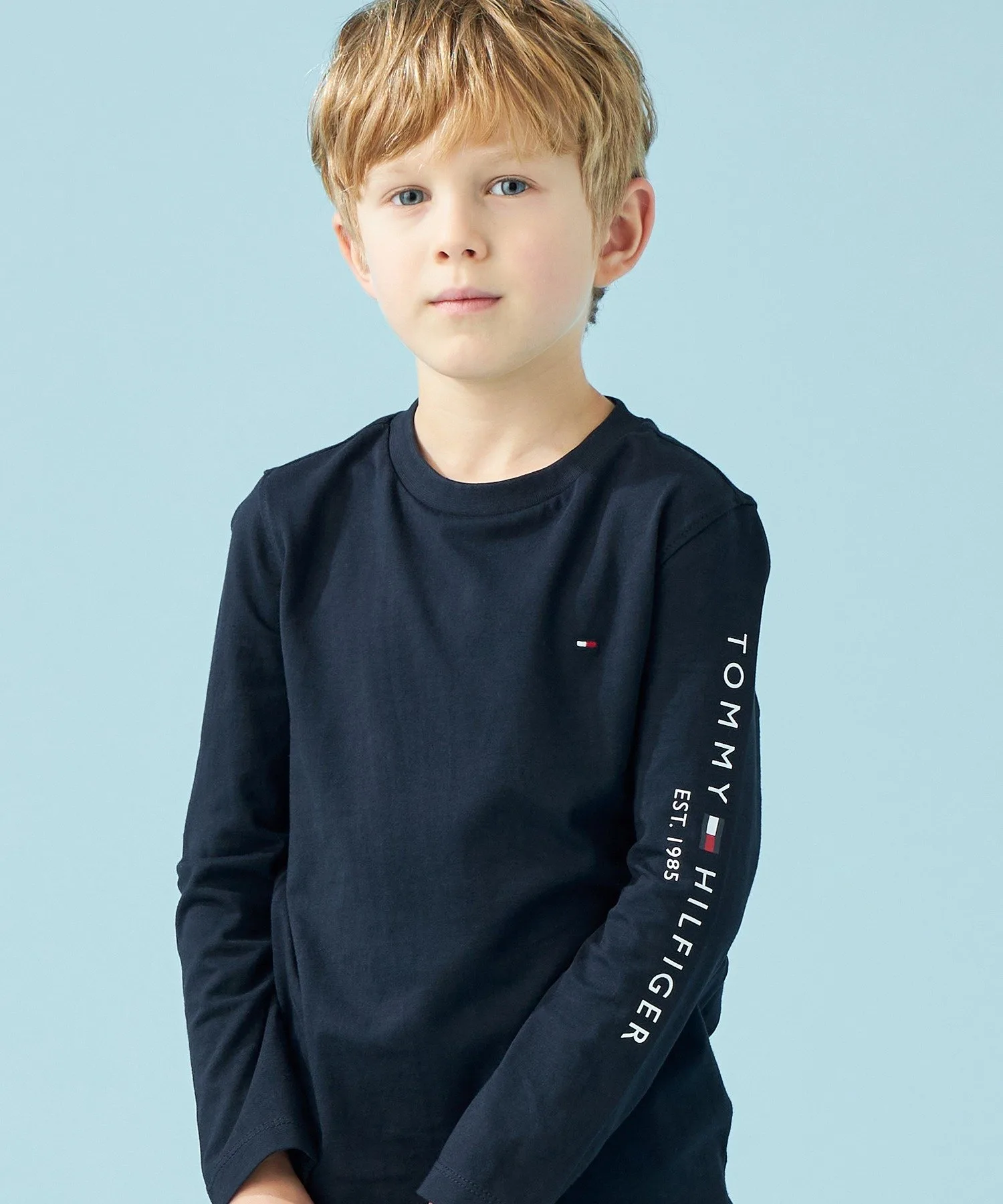 Детская футболка с длинным рукавом Essential Logo TOMMY HILFIGER, Navy DW5