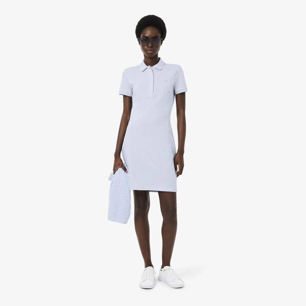 Платье Lacoste Мини-поло из пике, светло-лавандовое