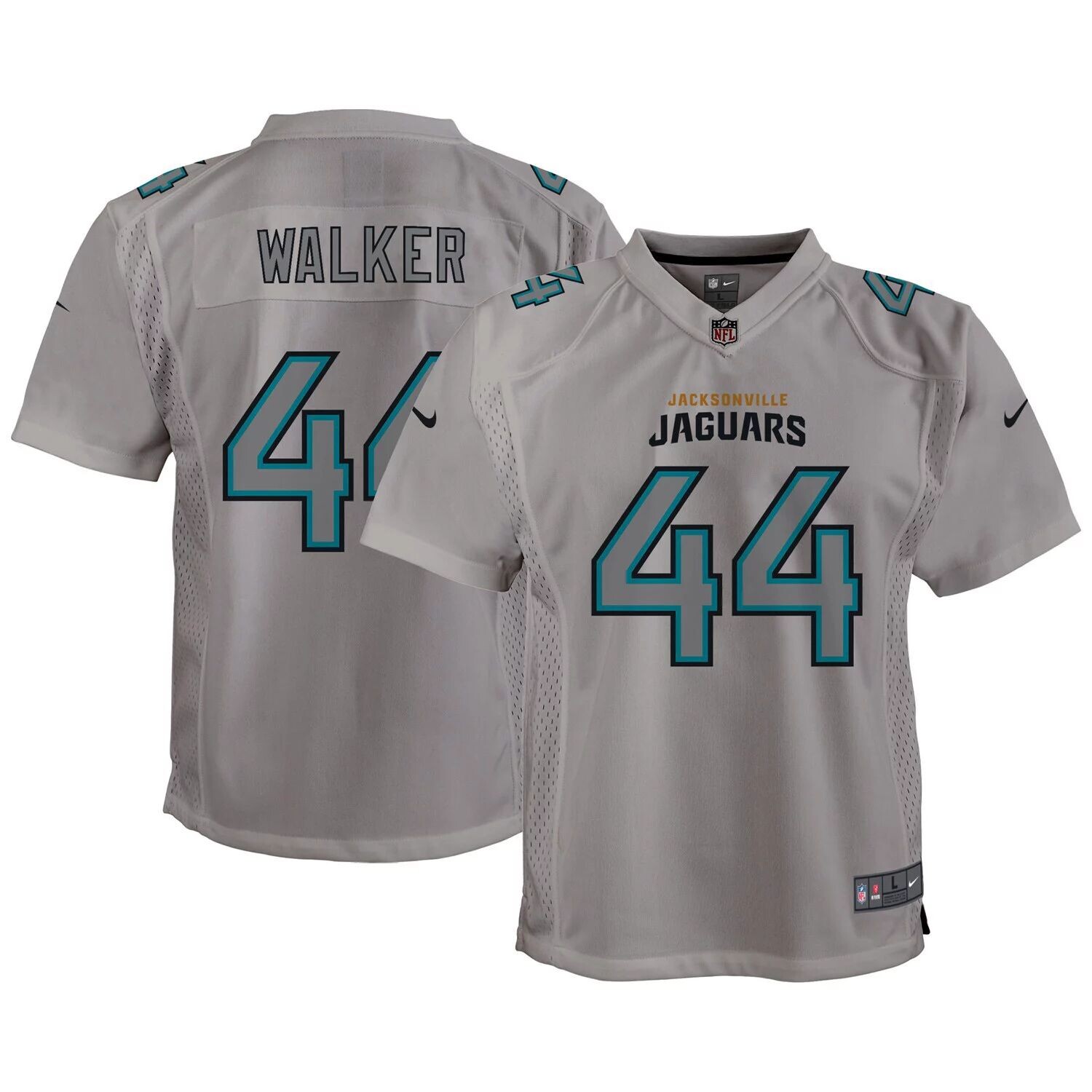 

Молодежный джерси Nike Travon Walker Grey Jacksonville Jaguars Атмосфера игры Nike