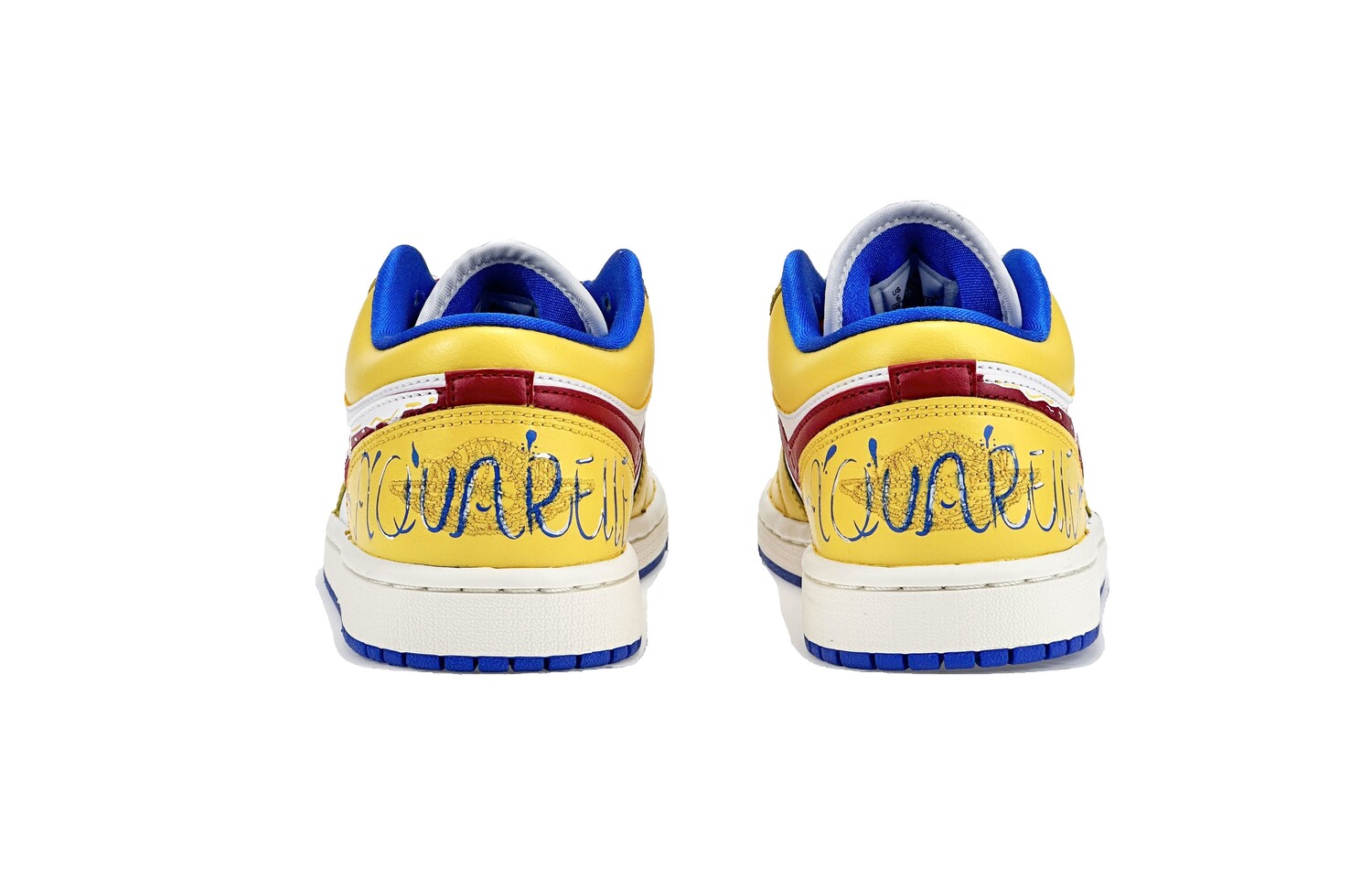 Кроссовки Air Jordan 1 Vintage Basketball Shoes Unisex Low-top Yellow/white/blue, желтый — фото 4