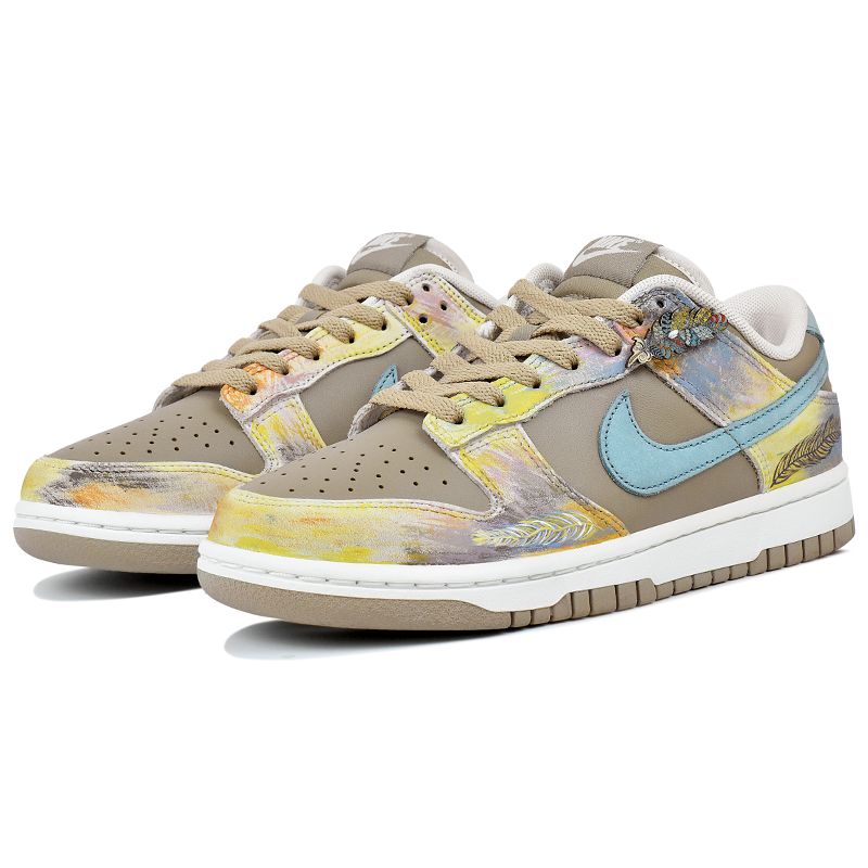 Nike Кроссовки для скейтбординга Dunk Abrasion Resistant Slip Resistant низкие Unisex Beige Yellow — фото 4