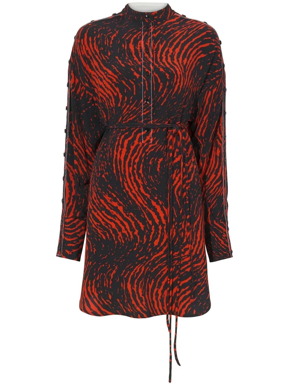 

Платье-рубашка с леопардовым принтом Proenza Schouler, черный