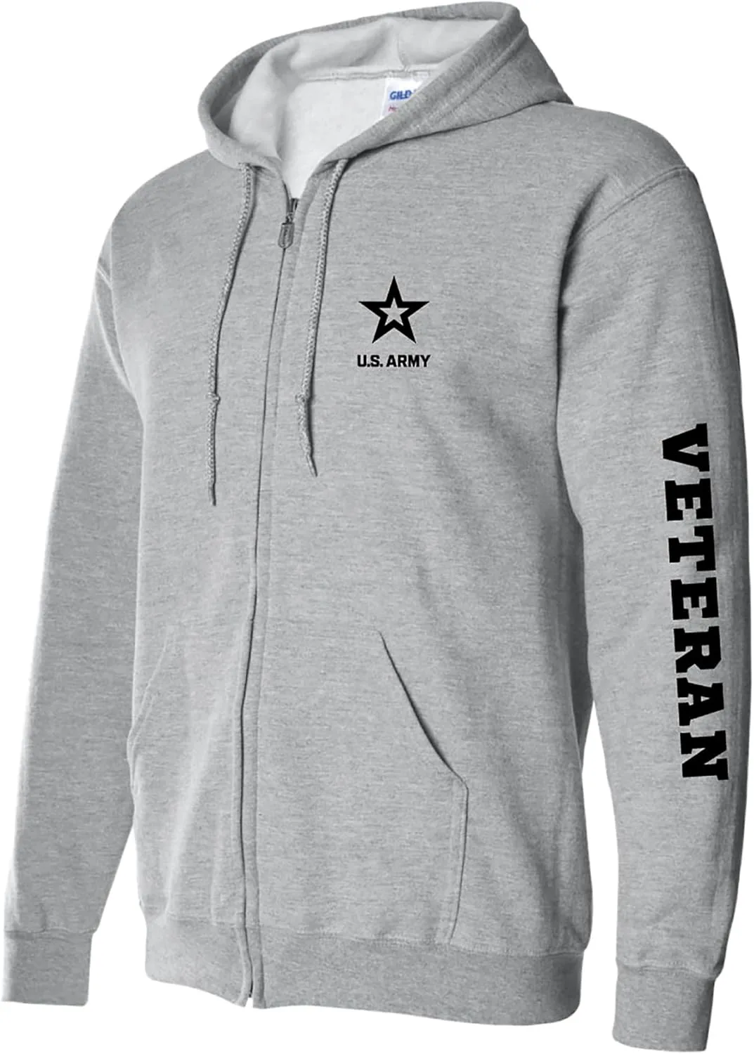 

Толстовка с капюшоном Zerogravitee Army Veteran на молнии, черная, с принтом на рукаве