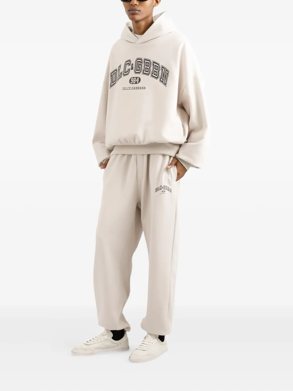 Спортивные брюки с кулиской и логотипом DOLCE & GABBANA, белый — фото 2