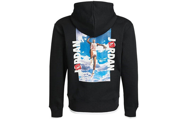 Куртка Air Jordan MENS Logo Print Fleeced Sports Hooded Jacket Black, черный — фото 2