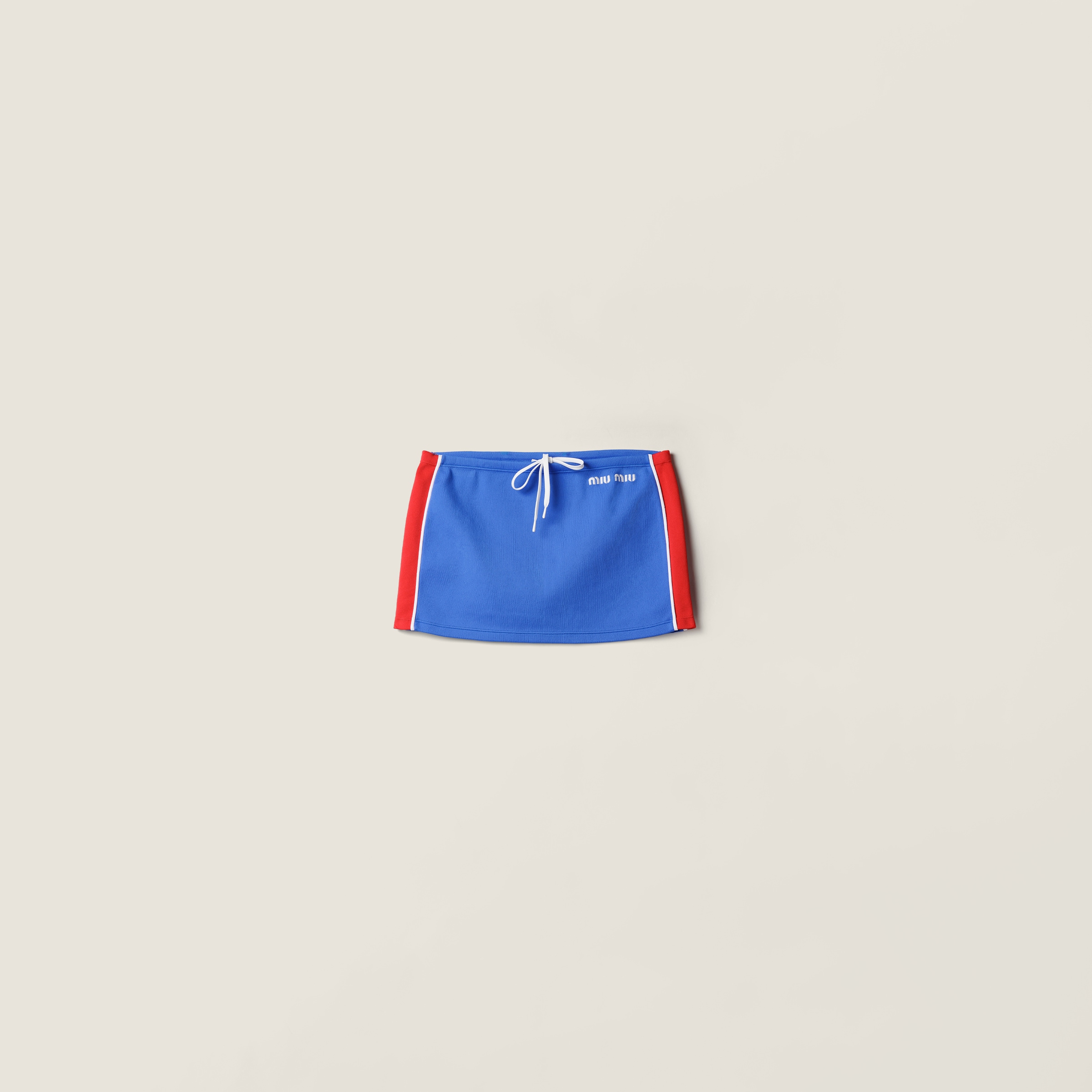 

Мини-юбка из технической пряжи MIU MIU, синий