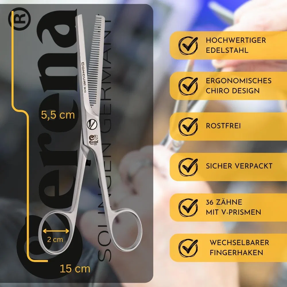 Филировочные ножницы Cerena Concour Chiro Modelling Scissors 6.0 дюймов Cerena — фото 3