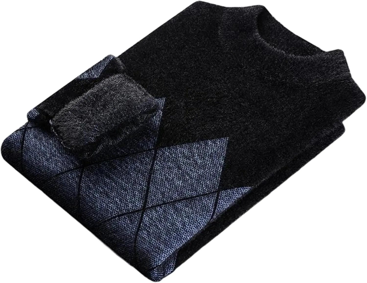 

Мужской свитер с геометрическим узором и высоким воротником